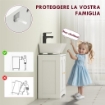 Mobile Sotto Lavabo Bagno a 2 Ante con Ripiano Regolabile su 3 Livelli, in Legno, 60x30x65 cm, Bianco