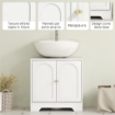 Mobile Sotto Lavabo Bagno a 2 Ante con Ripiano Regolabile su 3 Livelli, in Legno, 60x30x65 cm, Bianco