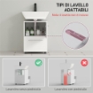 Mobile Sottolavabo Mobiletto Bagno Moderno 41.5x35.5x59 cm Bianco