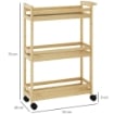 Scaffale Bagno Carrello Portaoggetti Salvaspazio 3 Ripiani 55x20x75 cm