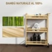 Scaffale Bagno Carrello Portaoggetti Salvaspazio 3 Ripiani 55x20x75 cm