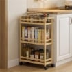 Scaffale Bagno Carrello Portaoggetti Salvaspazio 3 Ripiani 55x20x75 cm