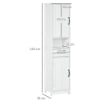 Mobile Colonna Bagno in Legno con Mensola Aperta, Cassetto e 2 Armadietti, 40x30x164 cm, Bianco