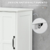 Mobile Colonna Bagno in Legno con Mensola Aperta, Cassetto e 2 Armadietti, 40x30x164 cm, Bianco