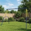 Struttura per Altalena da Giardino per Bambini 3-8 Anni in Acciaio, 4 Ganci, 260x160x178 cm, Blu