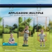 Struttura per Altalena da Giardino per Bambini 3-8 Anni in Acciaio, 4 Ganci, 260x160x178 cm, Blu