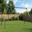 Struttura per Altalena da Giardino per Bambini 3-8 Anni in Acciaio, 4 Ganci, 260x160x178 cm, Blu