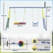 Set Altalena da Giardino 4 in 1 per Bambini 3-8 Anni con 2 Altalene, Canestro e Porta da Calcio