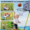 Set Altalena da Giardino 4 in 1 per Bambini 3-8 Anni con 2 Altalene, Canestro e Porta da Calcio