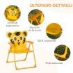Set da Esterno per Bambini 4 pz con 2 Sedie, Ombrellone e Tavolo Rotondo, in Acciaio e Tessuto Oxford Giallo