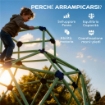 Gioco Arrampicata Bambini 3-8 Anni a Cupola con Bordi Smussati, in PP, 182.5x182.5x119 cm, Verde e Viola