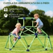 Gioco Arrampicata Bambini 3-8 Anni a Cupola con Bordi Smussati, in PP, 182.5x182.5x119 cm, Verde e Viola