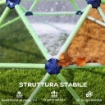 Gioco Arrampicata Bambini 3-8 Anni a Cupola con Bordi Smussati, in PP, 182.5x182.5x119 cm, Verde e Viola