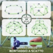 Gioco Arrampicata Bambini 3-8 Anni a Cupola con Bordi Smussati, in PP, 182.5x182.5x119 cm, Verde e Viola