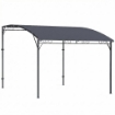 Gazebo Pergola con 16 Fori di Drenaggio, in Metallo e Poliestere, 3.8x2.8m, Grigio