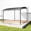 Gazebo Pergola con 16 Fori di Drenaggio, in Metallo e Poliestere, 3.8x2.8m, Grigio