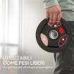SET DI DISCHI PESI 2X5 KG CON FORO DA 5 CM E 3 IMPUGNATURE, ACCIAIO CON RIVESTIMENTO IN PLASTICA, NERO