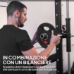 SET DI DISCHI PESI 2X5 KG CON FORO DA 5 CM E 3 IMPUGNATURE, ACCIAIO CON RIVESTIMENTO IN PLASTICA, NERO