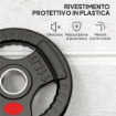 SET DI DISCHI PESI 2X5 KG CON FORO DA 5 CM E 3 IMPUGNATURE, ACCIAIO CON RIVESTIMENTO IN PLASTICA, NERO