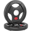SET DI DISCHI PESI 2X5 KG CON FORO DA 5 CM E 3 IMPUGNATURE, ACCIAIO CON RIVESTIMENTO IN PLASTICA, NERO