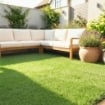 PRATO ARTIFICIALE 1M X 4M, TAPPETO SINTETICO CON ALTEZZA 10MM, DRENANTE, VERDE