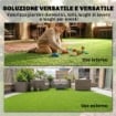 PRATO ARTIFICIALE 1M X 4M, TAPPETO SINTETICO CON ALTEZZA 10MM, DRENANTE, VERDE