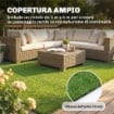 PRATO ARTIFICIALE 1M X 4M, TAPPETO SINTETICO CON ALTEZZA 10MM, DRENANTE, VERDE