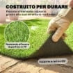 PRATO ARTIFICIALE 1M X 4M, TAPPETO SINTETICO CON ALTEZZA 10MM, DRENANTE, VERDE