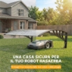Pensilina da Esterno per Tagliaerba Impermeabile e UV 30+, in Alluminio, 100x81x43 cm, Bianco