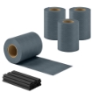SET 4 PEZZI FRANGIVISTA DA GIARDINO ANTI UV IMPERMEABILE CON FERMAGLI, IN PP, 3500X19 CM, GRIGIO