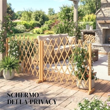 2 PANNELLI RECINZIONE ESPANDIBILI, GIARDINO IN LEGNO, 180X30X103 CM, MARRONE