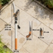 SET 3 PEZZI CON SEGHETTO MANUALE 2-IN-1 CON ASTA TELESCOPICA DA 2-3 M, SEGA DA POTATURA E FORBICE