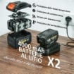TAGLIASIEPI A BATTERIA CON 2 BATTERIE 4000MAH E PALO TELESCOPICO IN ALLUMINIO