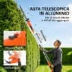 TAGLIASIEPI A BATTERIA CON 2 BATTERIE 4000MAH E PALO TELESCOPICO IN ALLUMINIO