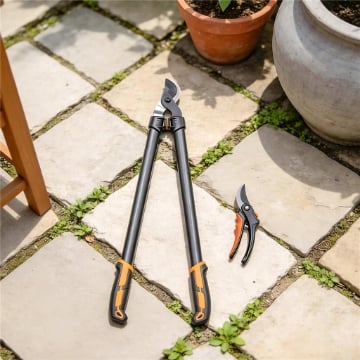 Set da Giardinaggio 2 Pezzi con Troncarami e Cesoie, con Impugnatura Morbida e Blocco di Sicurezza