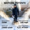SOFFIATORE PER FOGLIE CORDLESS CON BATTERIA DA 4000MAH E CARICATORE, 18V, LEGGERO CON 6 LIVELLI DI VELOCITÀ