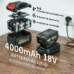 SOFFIATORE PER FOGLIE CORDLESS CON BATTERIA DA 4000MAH E CARICATORE, 18V, LEGGERO CON 6 LIVELLI DI VELOCITÀ