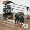 SOFFIATORE FOGLIE CORDLESS 36V, 2 BATTERIE 4000MAH, CARICATORE INCLUSO, MODELLO LEGGERO.
