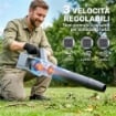 SOFFIATORE FOGLIE CORDLESS 36V, 2 BATTERIE 4000MAH, CARICATORE INCLUSO, MODELLO LEGGERO.