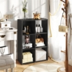 Libreria a Cubi con 6 Ripiani Portaoggetti, in Legno, 61.5x29.5x91.5 cm, Nero