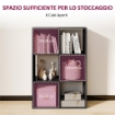 Libreria a Cubi con 6 Ripiani Portaoggetti, in Legno, 61.5x29.5x91.5 cm, Nero