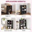 Libreria a Cubi con 6 Ripiani Portaoggetti, in Legno, 61.5x29.5x91.5 cm, Nero