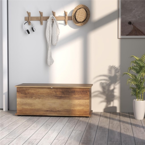 PANCA CONTENITORE MULTIUSO LEGNO PER CAMERA INGRESSO BIANCO 100X40X40CM