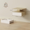 Set di 2 Comodini Sospesi con Cassetto e Mensola Aperta, 35x32x22.5 cm, Bianco e Rovere