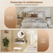 Set di 2 Comodini Sospesi con Cassetto e Mensola Aperta, 35x32x22.5 cm, Grigio Cemento