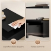Set di 2 Comodini Sospesi con Cassetto e Mensola Aperta, 35x32x22.5 cm, Nero