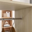ARMADIO GUARDAROBA A ROTELLE CON 2 BARRE E 3 RIPIANI APERTI, IN LEGNO E ALLUMINIO, 120X40X128 CM, COLOR LEGNO
