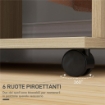 ARMADIO GUARDAROBA A ROTELLE CON 2 BARRE E 3 RIPIANI APERTI, IN LEGNO E ALLUMINIO, 120X40X128 CM, COLOR LEGNO