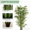 PIANTA ARTIFICIALE DI BAMBÙ, 180 CM PIANTA FINTA REALISTICO CON VASO DECORATIVO PER SOGGIORNO E CAMERA DA LETTO, VERDE
