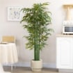PIANTA ARTIFICIALE DI BAMBÙ, 180 CM PIANTA FINTA REALISTICO CON VASO DECORATIVO PER SOGGIORNO E CAMERA DA LETTO, VERDE